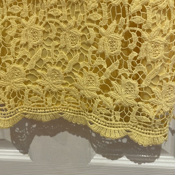 Yellow Lace Floral Summer Dress - Picture 3 of 4